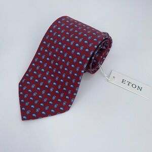Eton Tie Mens One Size Multi Paisley Silk Classic Luxury Necktie Italy Made NWT